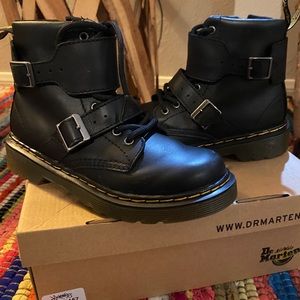 Kids Doc Martens Dr.Martens Black Straps zipper 13 US Boys Girls Rockstar boots